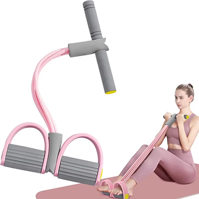 Milanaise Mesh Band - 4チューブ抵抗バンドヨガペダルプラー弾性プルロープフィットネス機器、腹部、腰、腕のトレーニング用