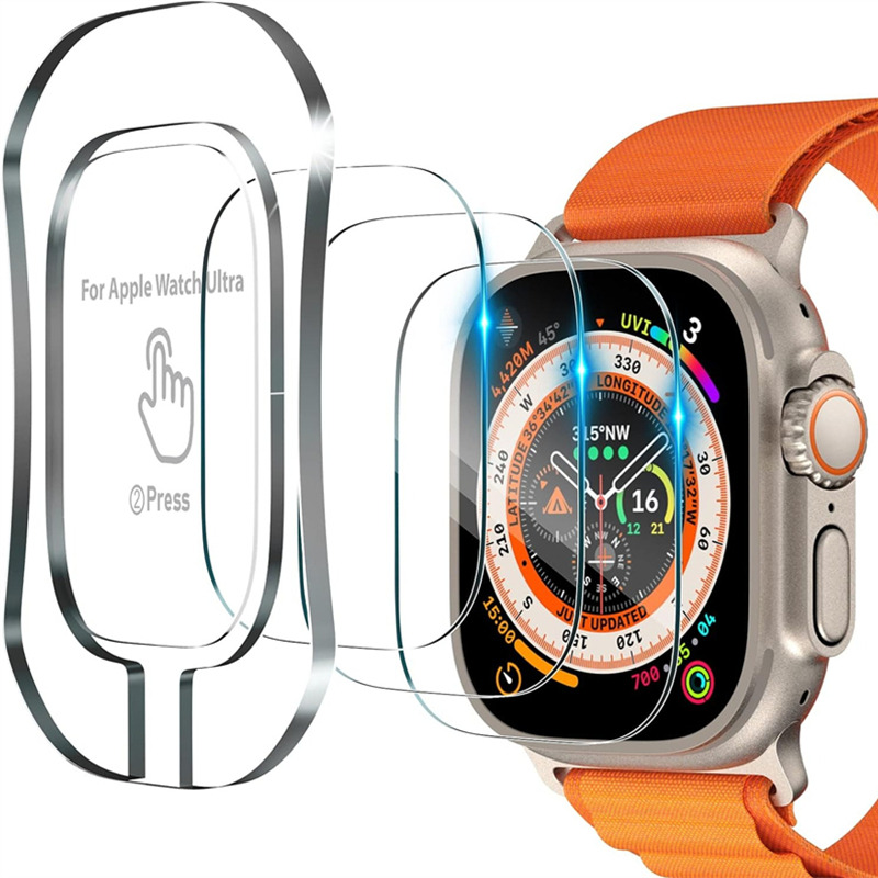Watch Face Protector - Iwatch Ultra用強化ガラス保護フィルム,スクリーン保護フィルム,超音波,49mm,取り付け用