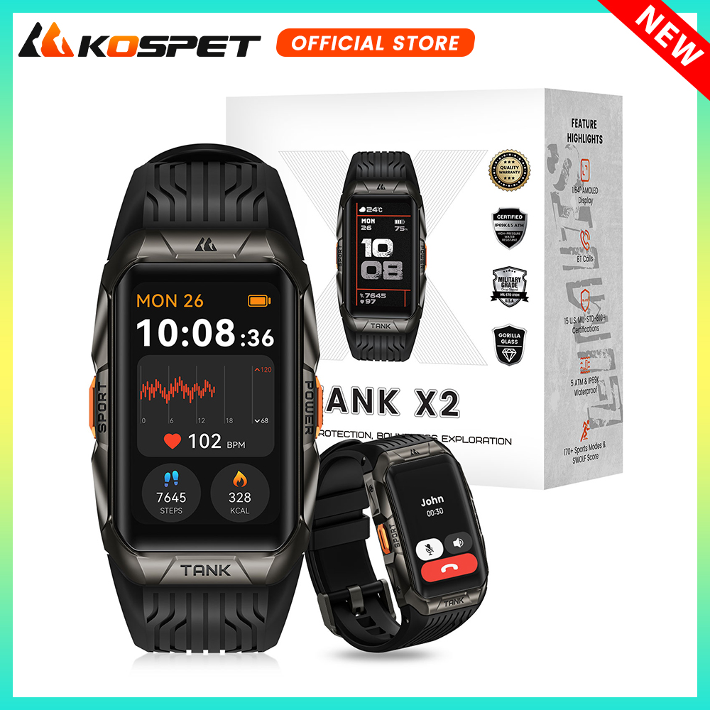 Smartwatch Faces - KOSPET TANK X2 スマートウォッチ男性用 IP69K 防水