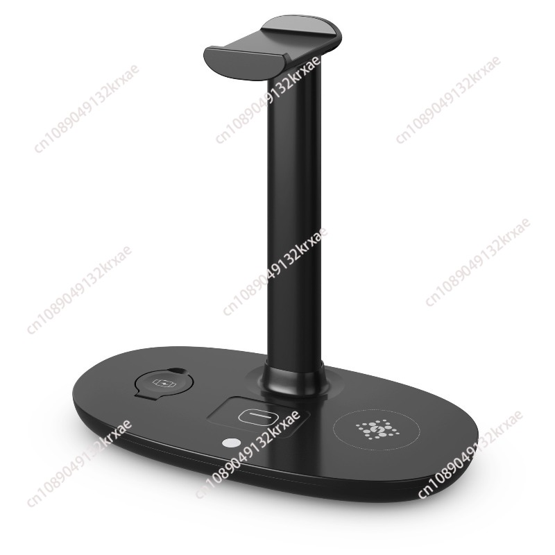 Wireless Charger Watch - 4In1 ヘッドフォンスタンド Airpods Max 用取り外し可能なヘッドセットホルダーハンガー電話用ワイヤレス充電器時計 Bluetooth