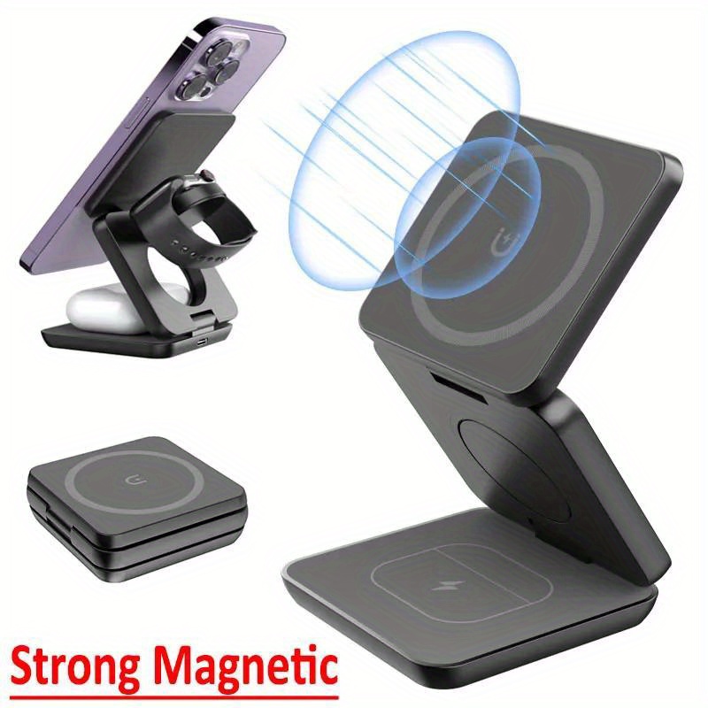 折りたたみ式3in1急速ワイヤレス充電器、iPhone 16 - Wireless Charger Watch のレビューと価格