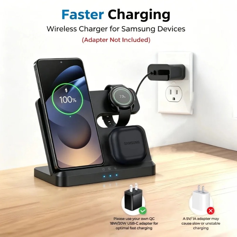 サムスンS26 S25 S24 Z Fold/Flip 7  - Wireless Charger Watch のレビューと価格