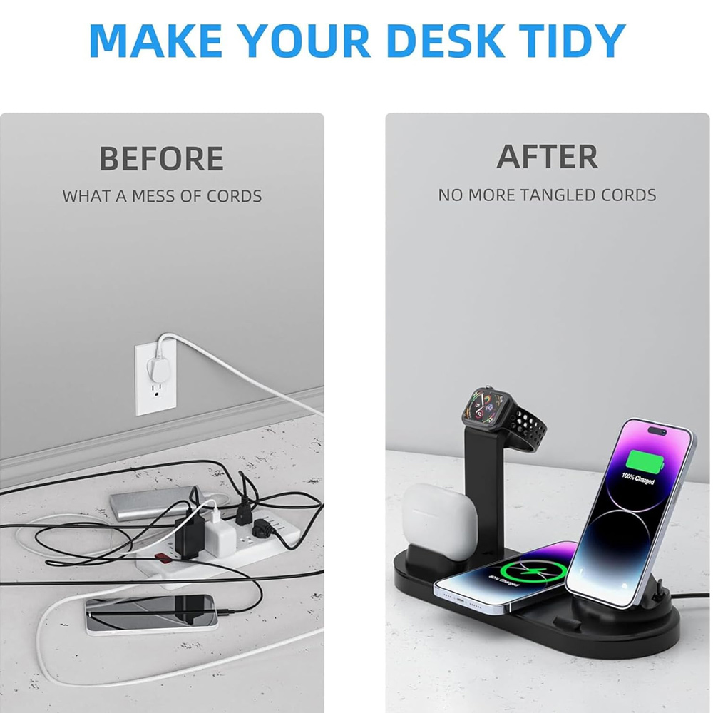 30W 7in1 ワイヤレス充電スタンドパッド iPhone - Wireless Charger Watch のレビューと価格