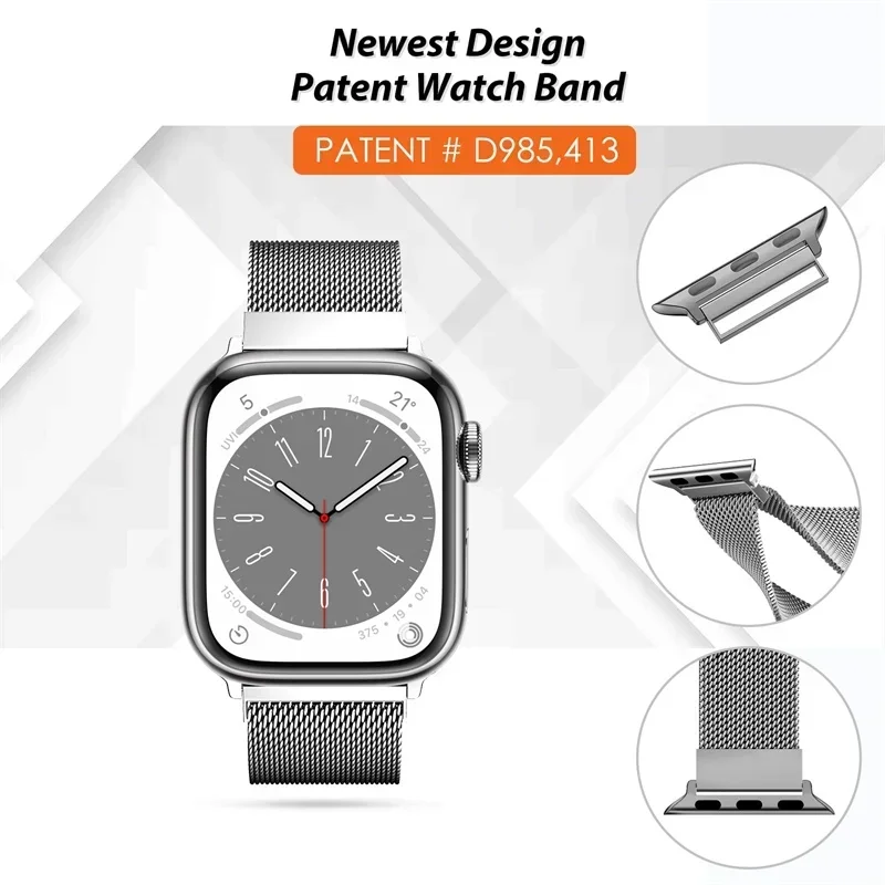 Apple Watch用ミラネーゼバックル,ウルトラ2,金属 - Milanaise Mesh Band のレビューと価格