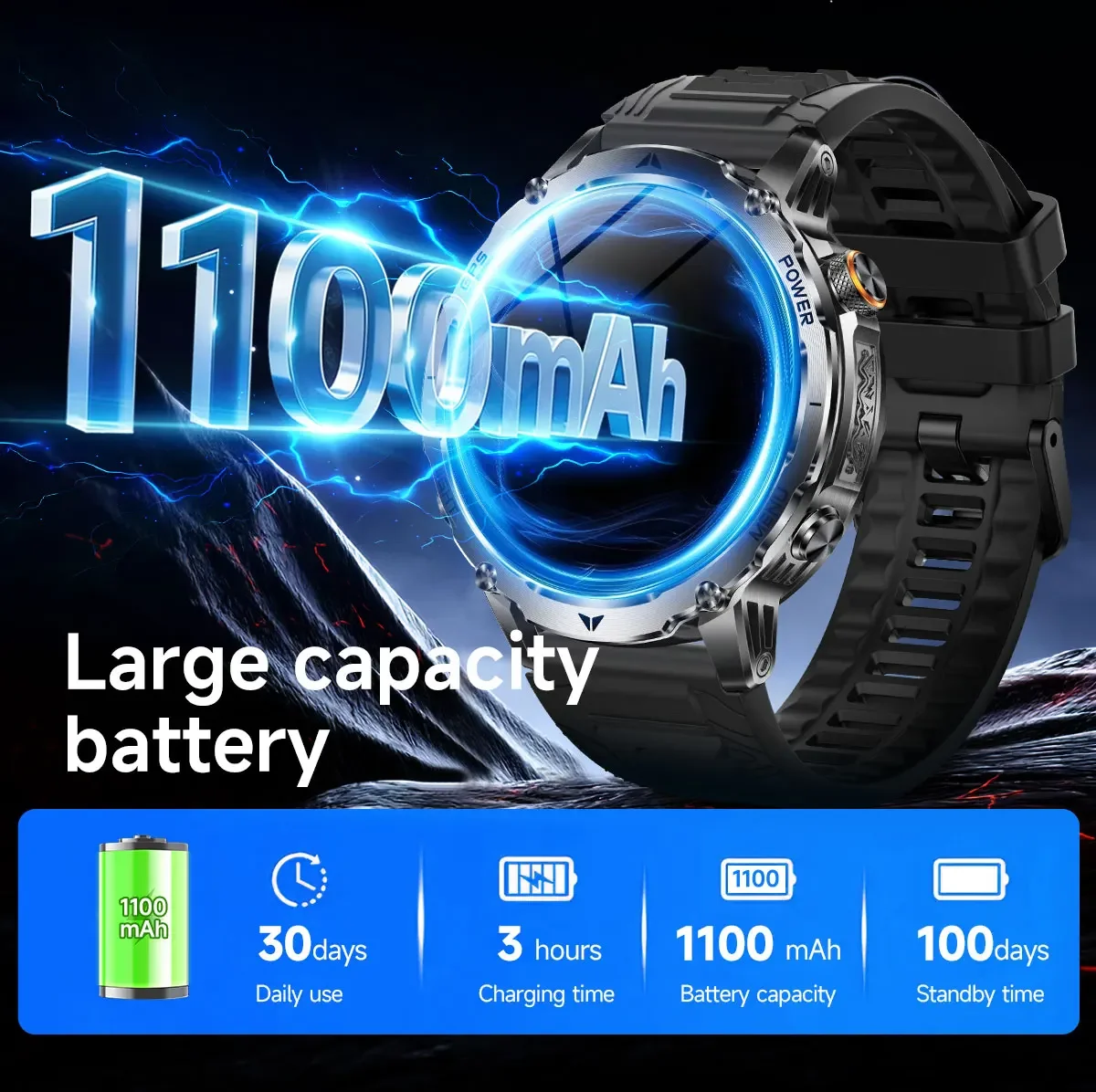 T-Rex 3 ミリタリーグレードスマートウォッチ 1100 - Smartwatch M Active のレビューと価格