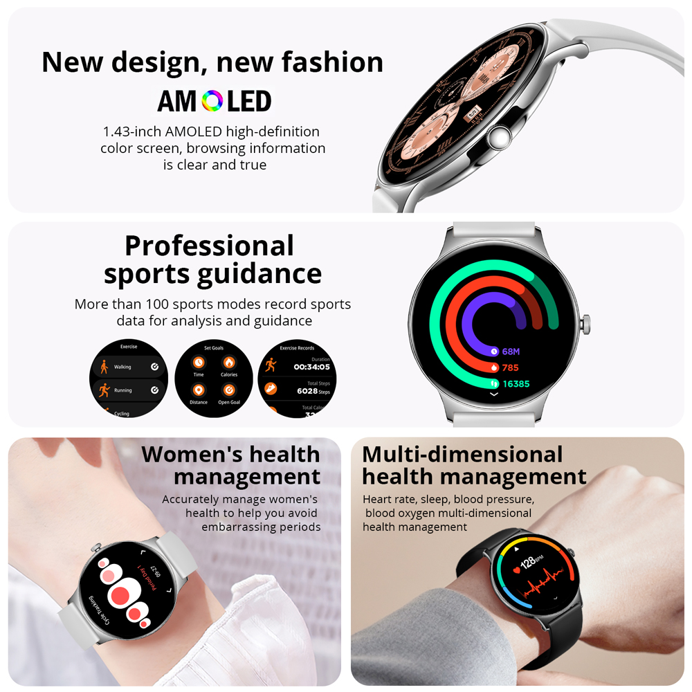 COLMI-女性用コネクテッドウォッチ,防水,1.43インチ - Smartwatch Faces のレビューと価格