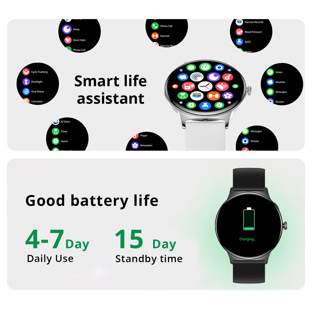 COLMI-女性用コネクテッドウォッチ,防水,1.43インチ - Smartwatch Faces のレビューと価格