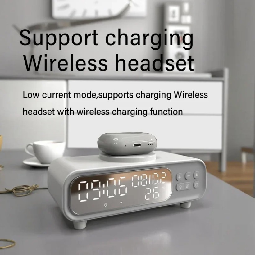 15 ワットワイヤレス充電器時間目覚まし時計 LED ナイト - Wireless Charger Watch のレビューと価格