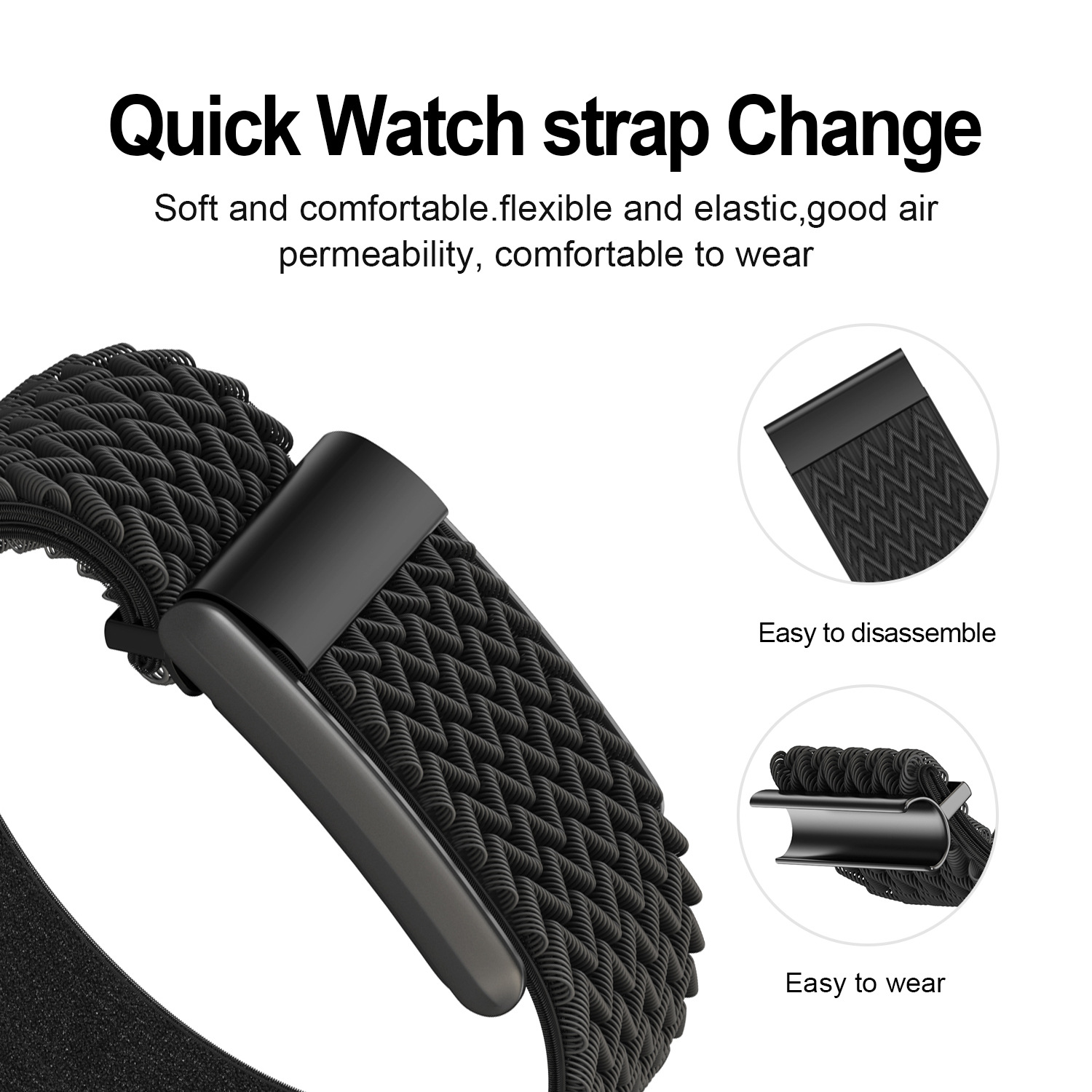 ナイロンフィットネスバンド弾性通気性交換ストラップマルチカラ - Milanaise Mesh Band のレビューと価格