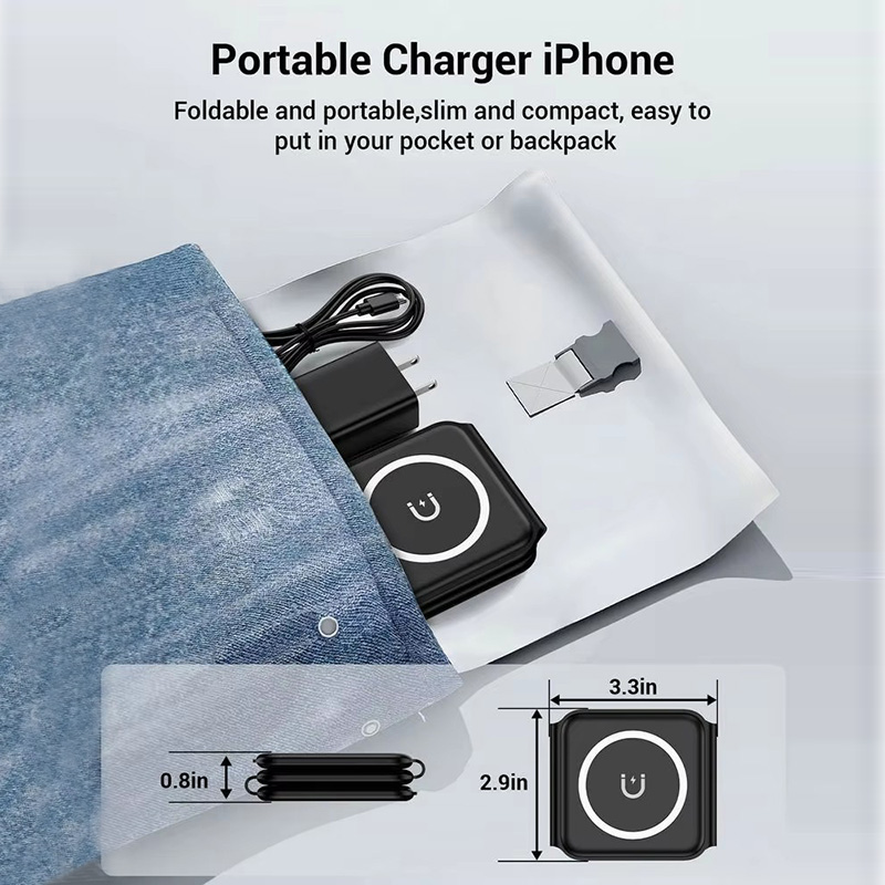 3-in-1 磁気折りたたみ式ワイヤレス充電器、15W急速充 - Wireless Charger Watch のレビューと価格
