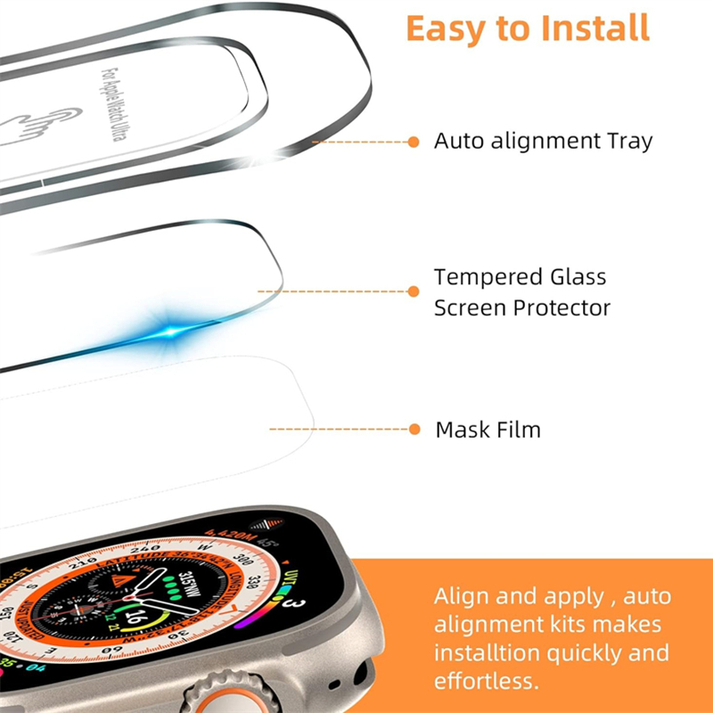 Iwatch Ultra用強化ガラス保護フィルム,スクリーン - Watch Face Protector のレビューと価格
