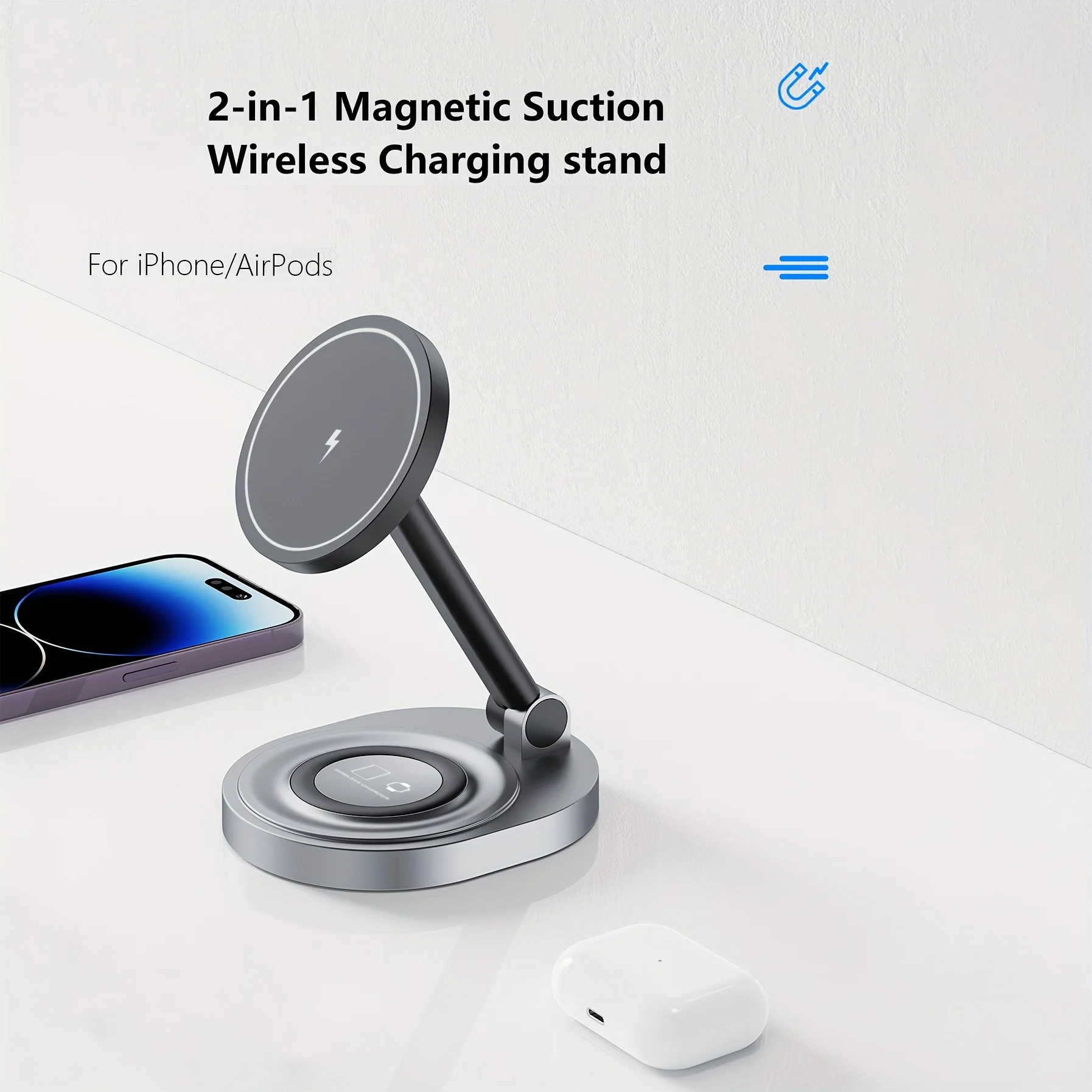 2 で 1 磁気ワイヤレス充電器スタンドパッド iPhone - Wireless Charger Watch のレビューと価格