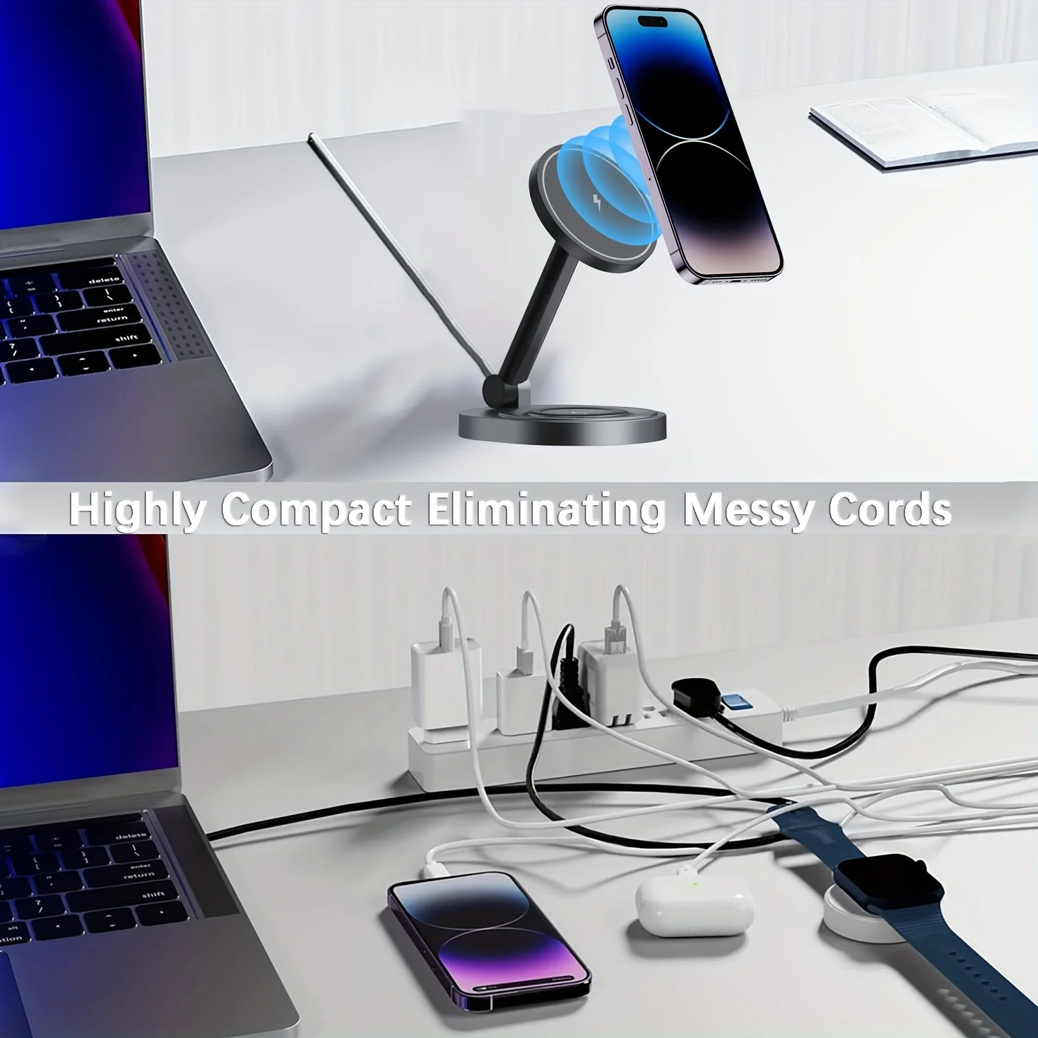 2 で 1 磁気ワイヤレス充電器スタンドパッド iPhone - Wireless Charger Watch のレビューと価格