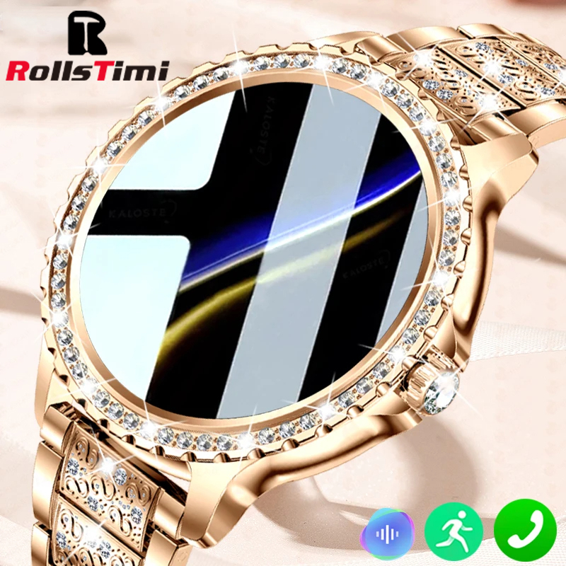 ファッション高級ゴールド女性スマートウォッチ心拍数血中酸素睡 - Smartwatch Faces のレビューと価格